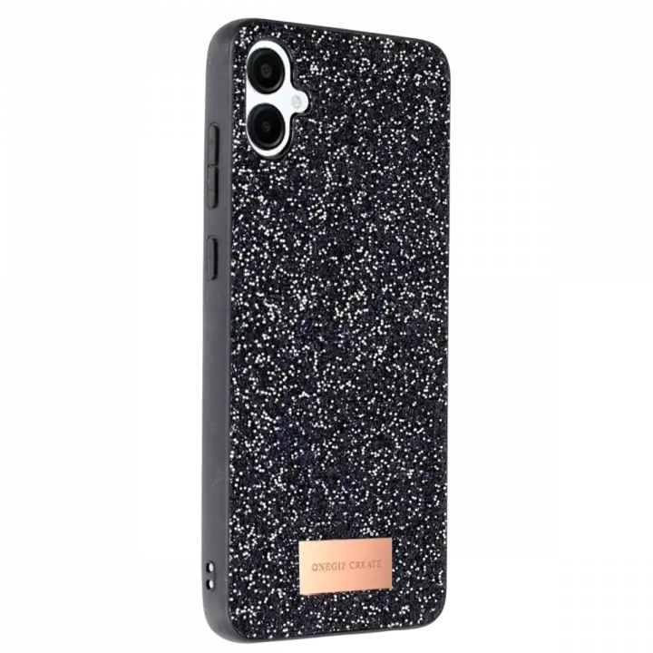 Onegif Samsung Galaxy A06 Bright Simli Kapak - Siyah