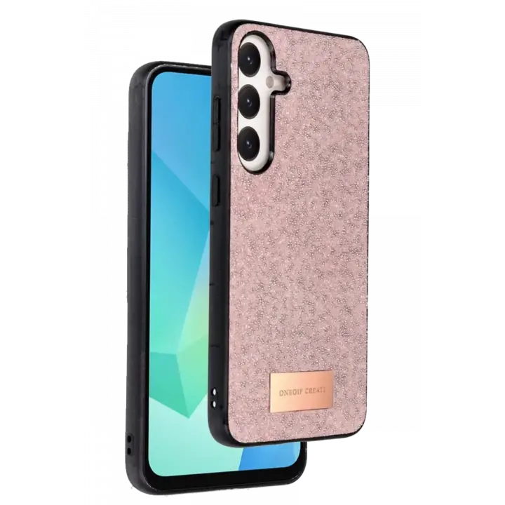 Onegif Samsung Galaxy A36 Bright Simli Kapak - Pembe