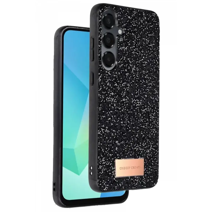 Onegif Samsung Galaxy A36 Bright Simli Kapak - Siyah