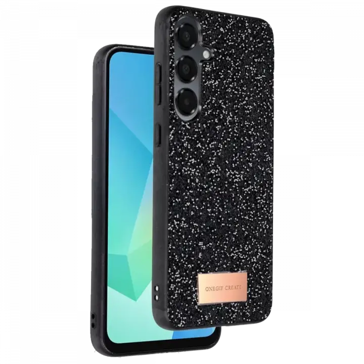 Onegif Samsung Galaxy A36 Bright Simli Kapak - Siyah