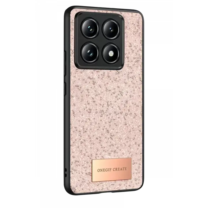 Onegif Xiaomi Mi 14T Pro Bright Simli Kapak - Pembe