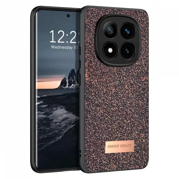 Onegif Xiaomi Redmi Note 14 Pro 4G Bright Simli Kapak - Derin Mor