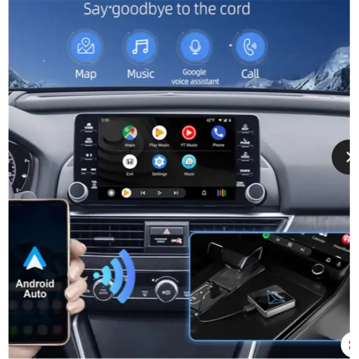 Ottocast OT-A2Air A2 Air Wireless Android Auto Kablosuz Araç Interface Bluetooth, Wi-Fi