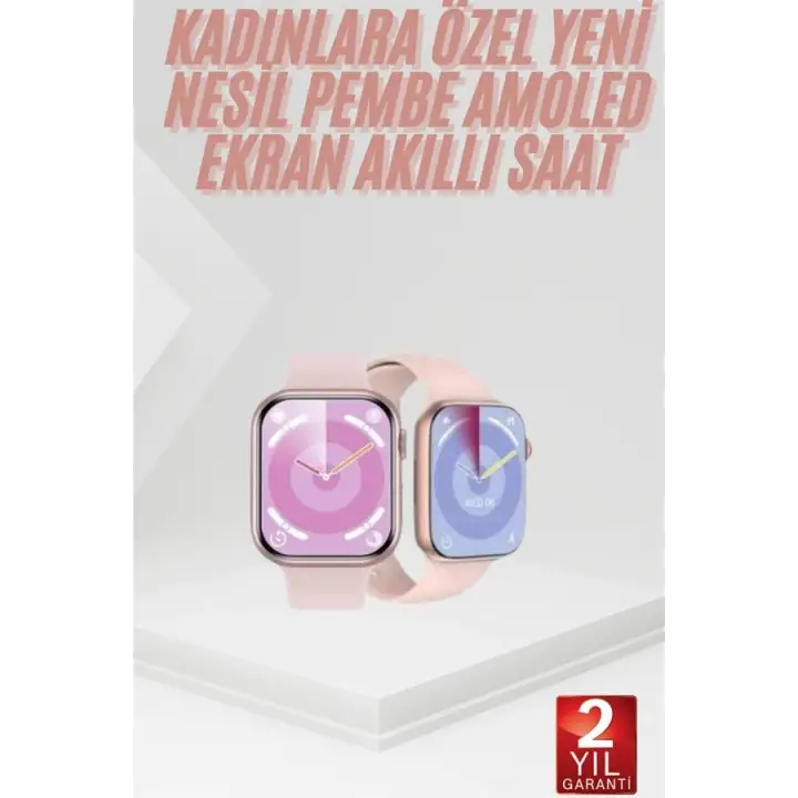 Pembe Akıllı Saat 49mm iOS &amp; Android Uyumlu Arama Özellikli