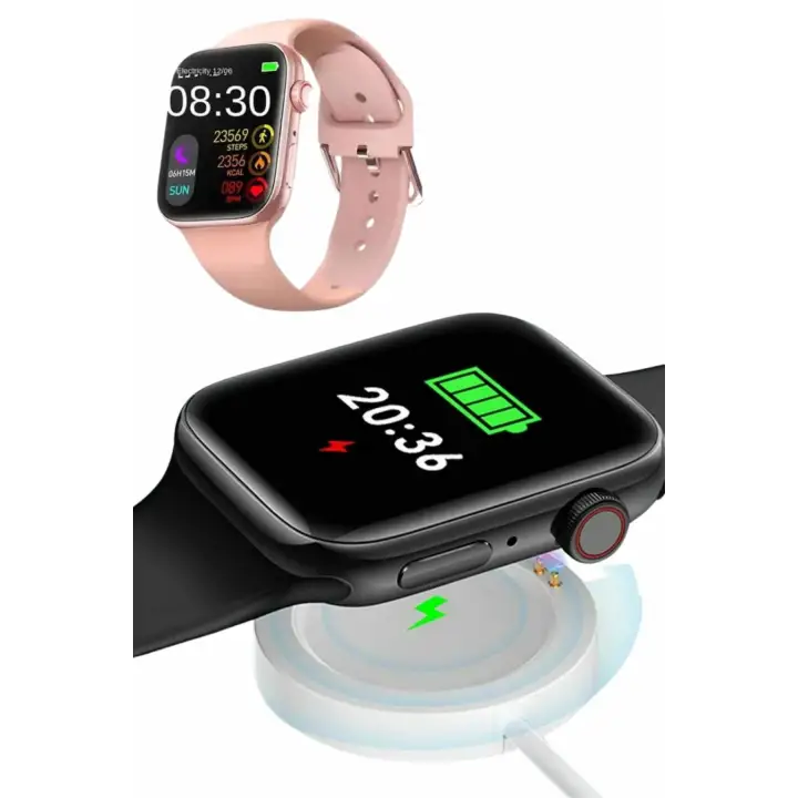 Pembe Akıllı Saat 49mm iOS &amp; Android Uyumlu Arama Özellikli