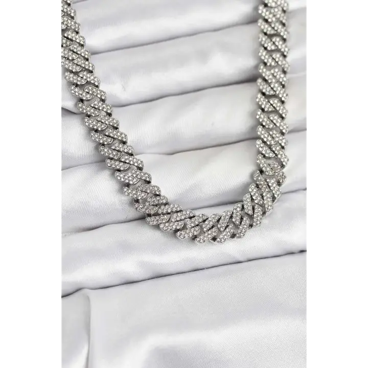 Pirinç Cuba Chain Gurmet Model Kolye