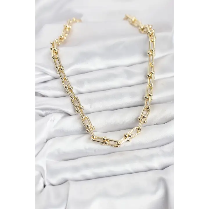 Pirinç Gold Renk Tifani Model Kadın Kolye