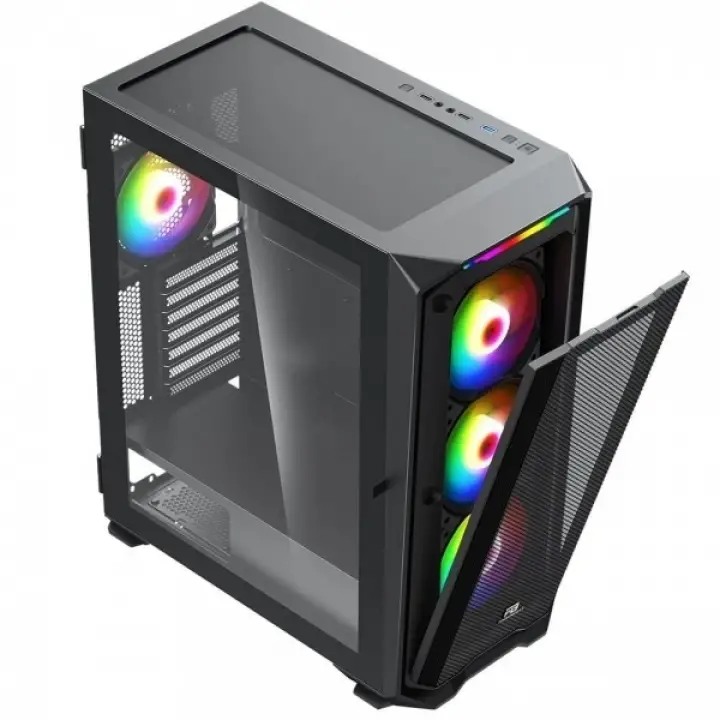 POWERBOOST PB-P3720B 850W 80+ BRONZE MESH ÖN PANEL 4XARGB FAN+USB3.0 GAMING E-ATX KASA SIYAH