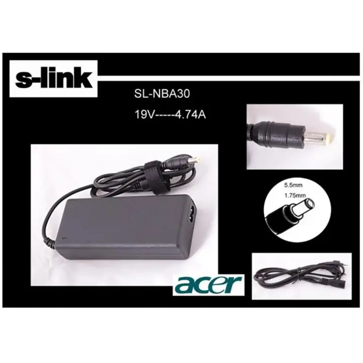 S-link SL-NBA30 19v 4.74a 5.5-1.75 Notebook Adaptörü