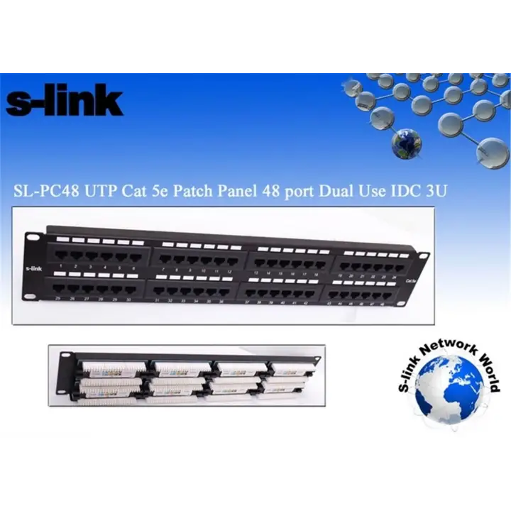 S-link SL-PC48 48 Port Cat5 Utp Patch Panel