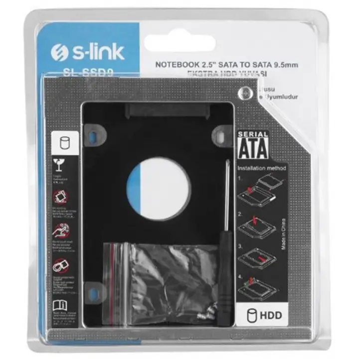 S-link SL-SSD9 SATA to SATA 9.5mm Notebook Ekstra Hdd Yuvası