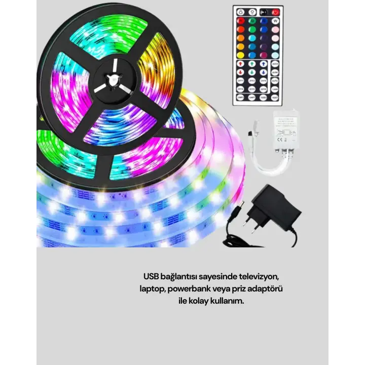 Sese Duyarlı 10M Smart Şerit Led IOS Android Kontrollü RGB Işık