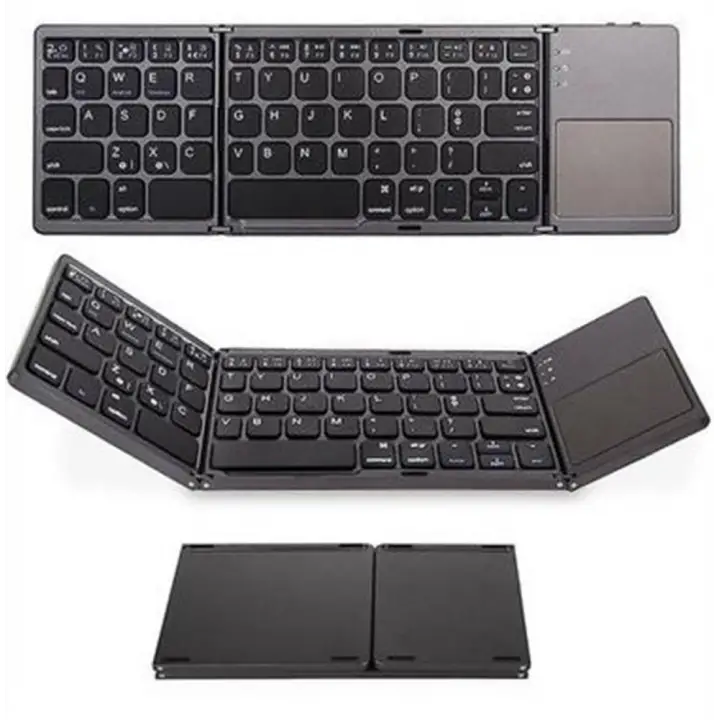 Sline Y-041 Katlanabilir Kablosuz Bluetooth Klavye Touchpadli Taşınabilir