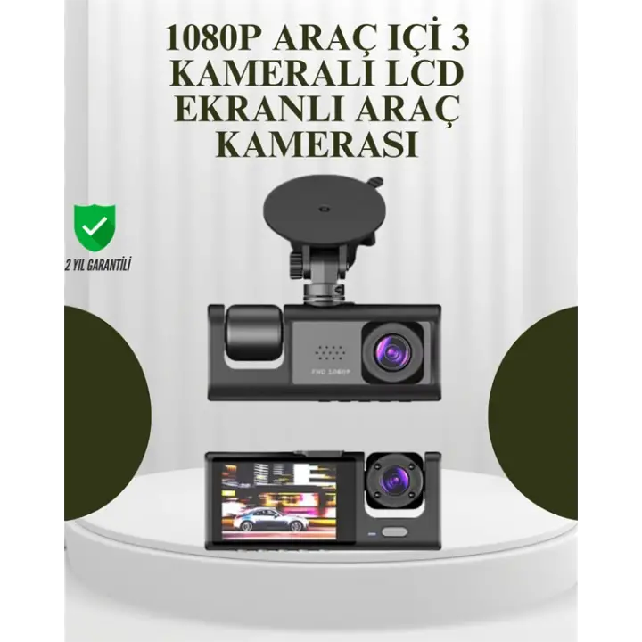 TA-01 G-Sensörlü 3lü Kayıtlı Araç Kamerası