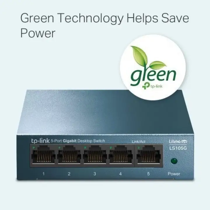 TP-LINK LiteWave 5 Port LS105G 10/100/1000 Gigabit Çelik Kasa Switch