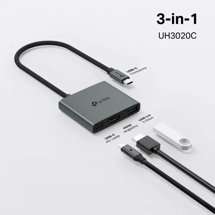 Tp-Link UH3020C USB Type C Docking Station 3 Port ( USB-C + HDMI + USB 3.0)