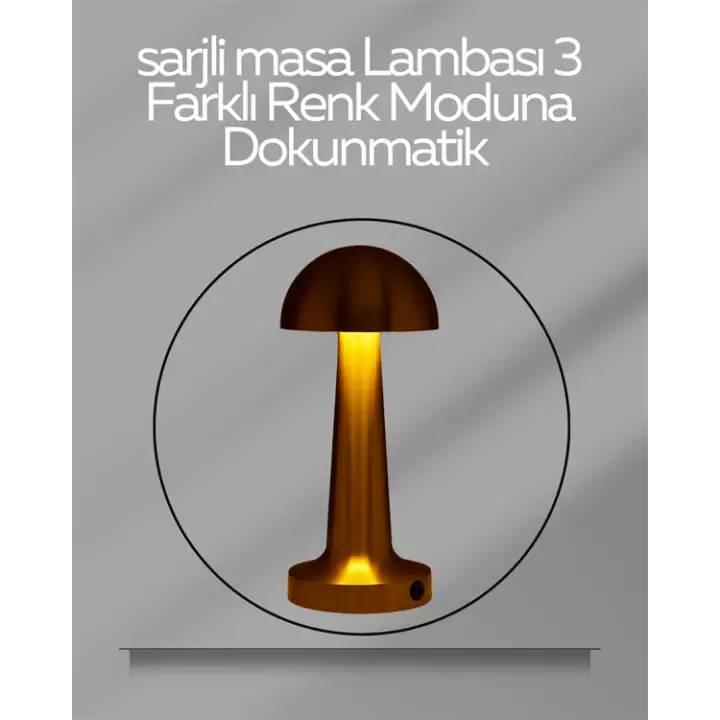 USB Şarjlı Dokunmatik LED Masa Lambası – 3 Renk Modu &amp; Dimmer