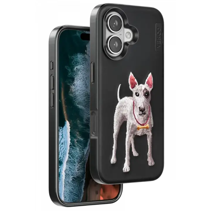 Venco iPhone 16 Perma Desenli Kapak - Siyah