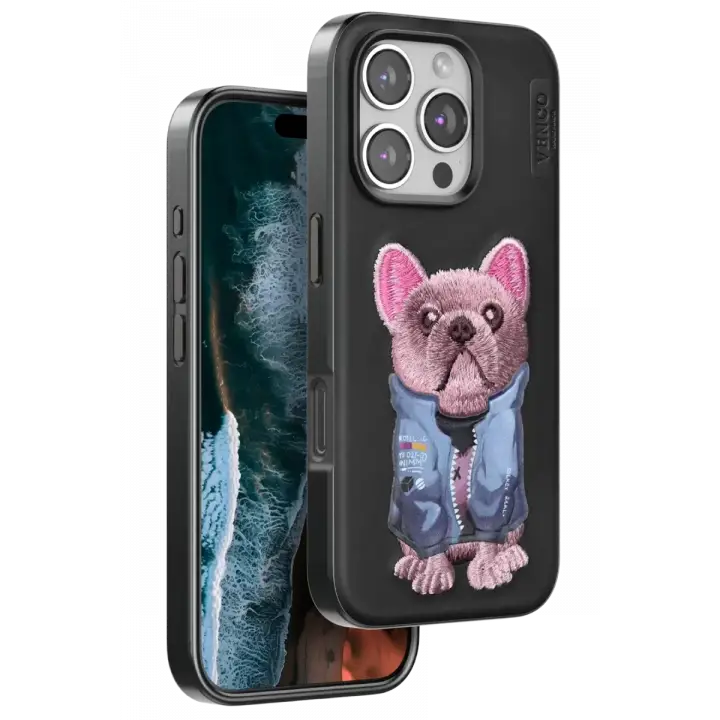 Venco iPhone 16 Pro Max Cute Desenli Kapak - Siyah