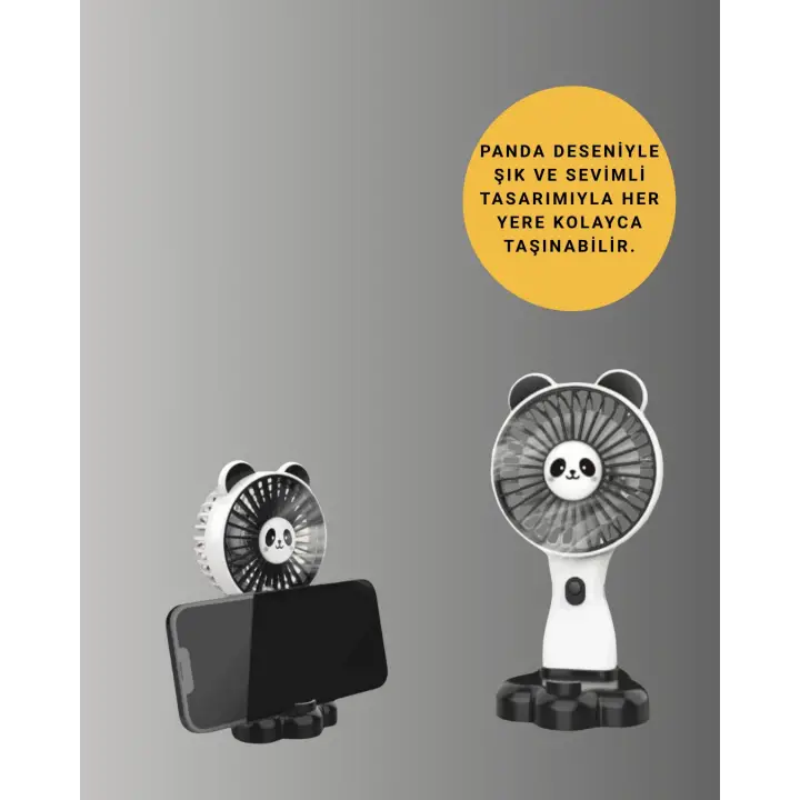Yüksek Performanslı USB Mini Vantilatör – Panda Desenli