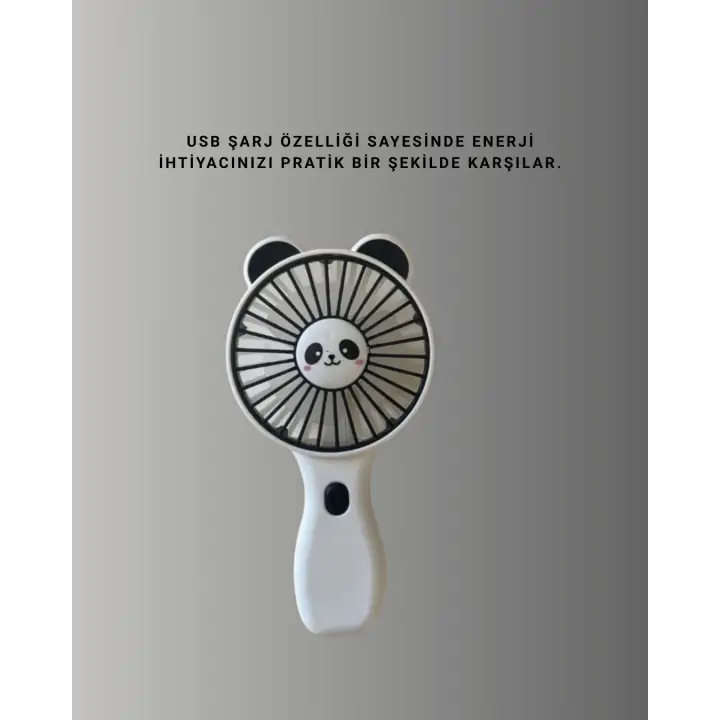 Yüksek Performanslı USB Mini Vantilatör – Panda Desenli