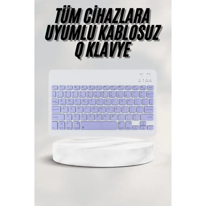 Android ve İOS Uyumlu Bluetooth Kablosuz Türkçe Q Klavye Renkli