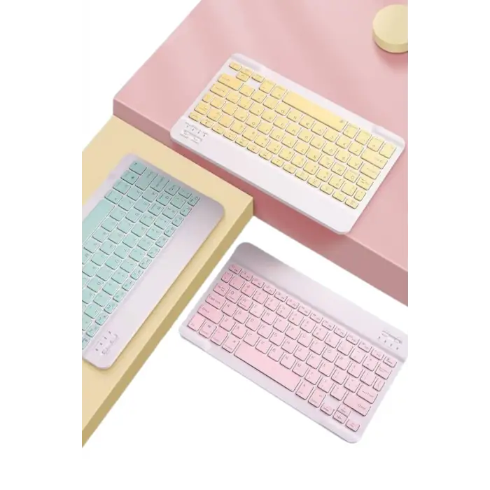 Bluetooh Wıreless Keyboard Siyah Q Klavye İOS Ipad Android Windows Uyumlu