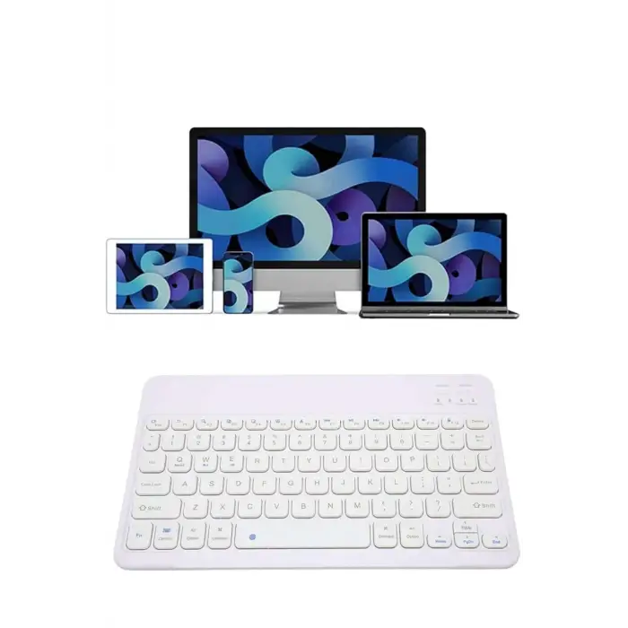 Bluetooh Wıreless Keyboard Siyah Q Klavye İOS Ipad Android Windows Uyumlu