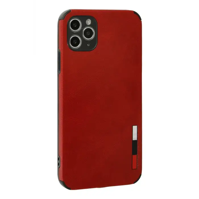 Newface iPhone 11 Pro Max Kılıf Loop Deri Silikon - Kırmızı