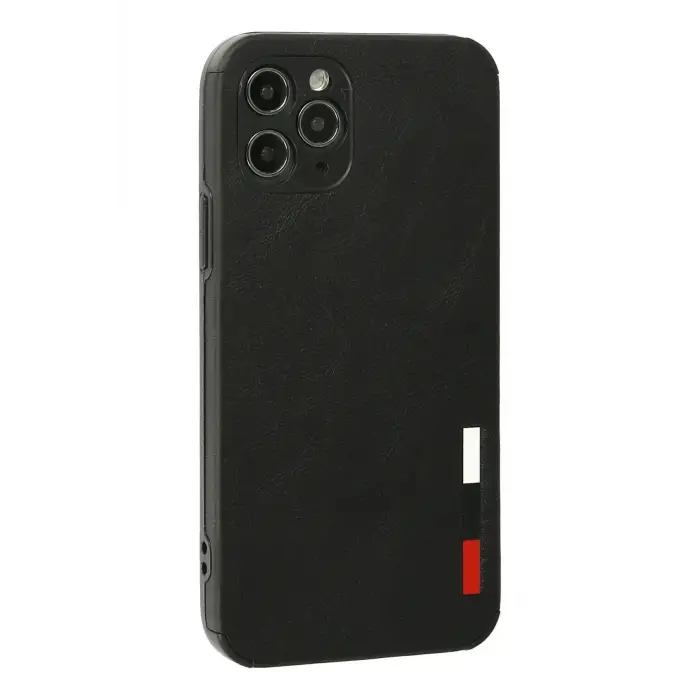 Newface iPhone 11 Pro Max Kılıf Loop Deri Silikon - Siyah