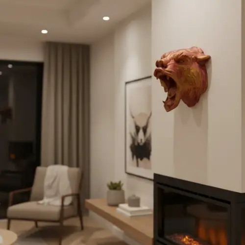 3D Jaguar Figürü Duvar Süsü