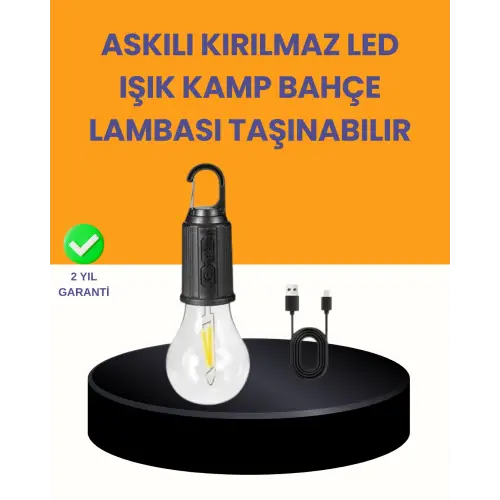 Akıllı Sensörlü USB Şarjlı Kamp Lambası