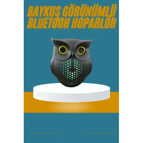 Baykuş Görünümlü Işıklı Bluetooth Speaker Bluetooth Hoparlör