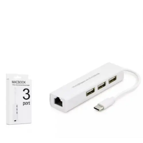 Hadron Hdx7007 Type-C Hub Combo 3-Usb + Lan Beyaz