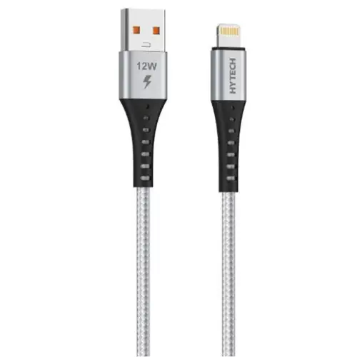 Hytech HY-X331 1m 2.4A Lightning Silver Gri Data + Şarj Kablosu