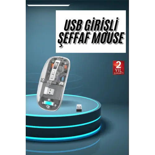 Kablosuz Mouse Fare Şarjlı Bluetooth Wireless Çift Modlu Sessiz