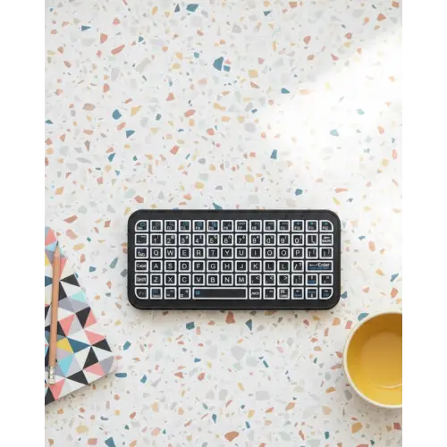 Kompakt Siyah RGB Işıklı Bluetooth Mini Klavye