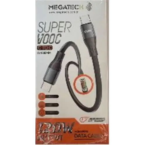 Megatech MT-120T Hasır 120W Type-C To Type-c Data Kablosu