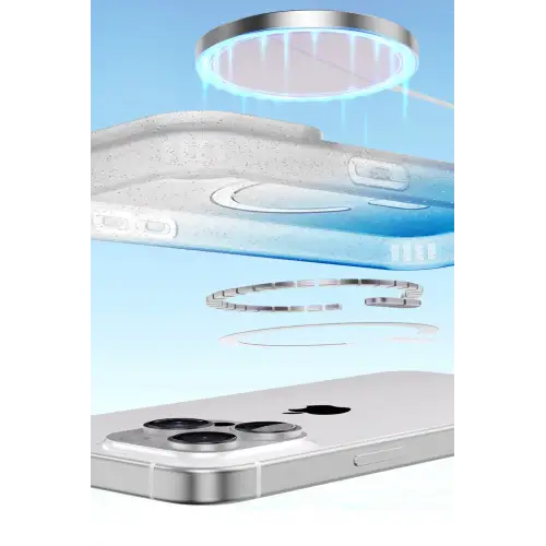 Newface Apple iPhone 16E Pummel Shiny Magsafe Kapak - Mavi