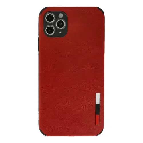 Newface iPhone 11 Pro Max Kılıf Loop Deri Silikon - Kırmızı