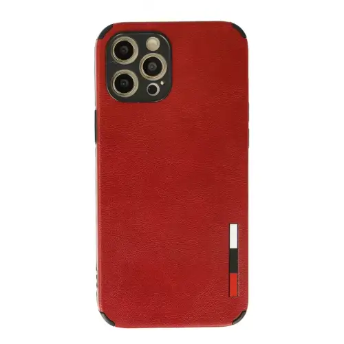 Newface Apple iPhone 12 Pro Max Kılıf Loop Deri Silikon - Kırmızı