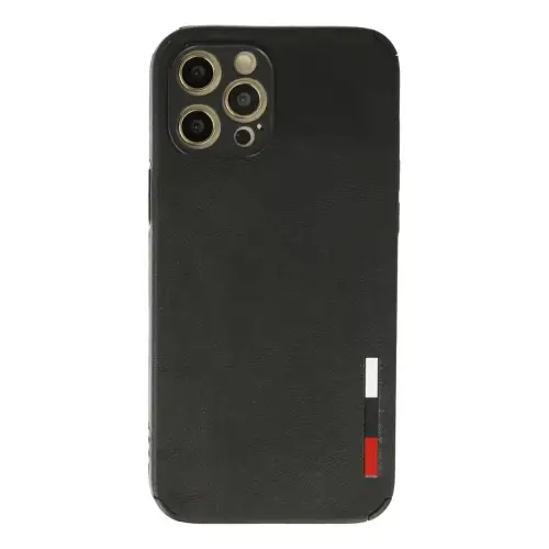 Newface iPhone 12 Pro Max Kılıf Loop Deri Silikon - Siyah