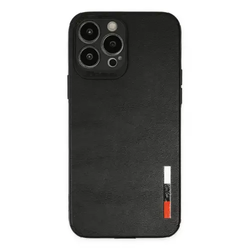 Newface Apple iPhone 13 Pro Kılıf Loop Deri Silikon - Siyah
