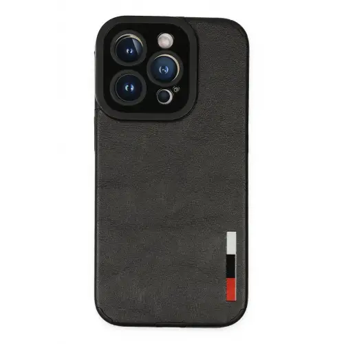 Newface iPhone 14 Pro Kılıf Loop Deri Silikon - Siyah