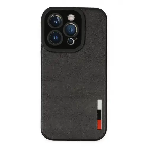 Newface Apple iPhone 14 Pro Kılıf Loop Deri Silikon - Siyah