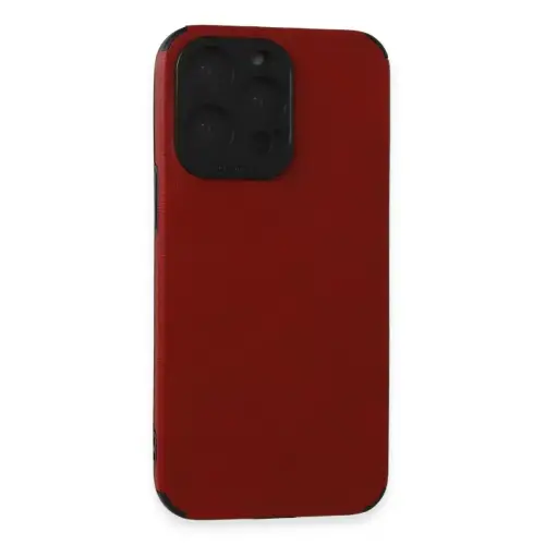 Newface Apple iPhone 15 Pro Max Kılıf Loop Deri Silikon - Kırmızı