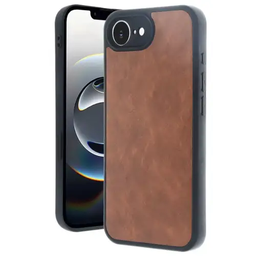 Newface Apple iPhone 16E Kılıf Aras Deri Kapak - Taba