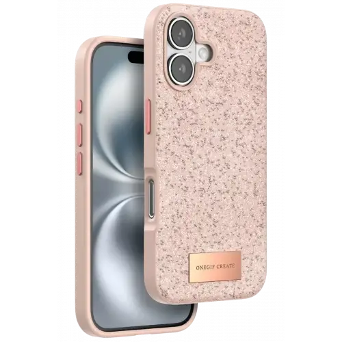 Onegif Apple iPhone 16 Plus Bright Simli Kapak - Pembe