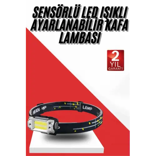 Sensörlü Kamp Lambası Ayarlanabilir Kafa Lambası Kafa Bantlı