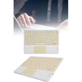Android ve İOS Uyumlu Bluetooth Klavye Touchpad Slim Kablosuz Wifi Q Klavye